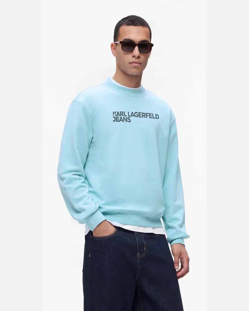 Karl Lagerfeld Sweatshirt Mit Regular-fit Und Logo, Male, Aquamarin, Size Blue