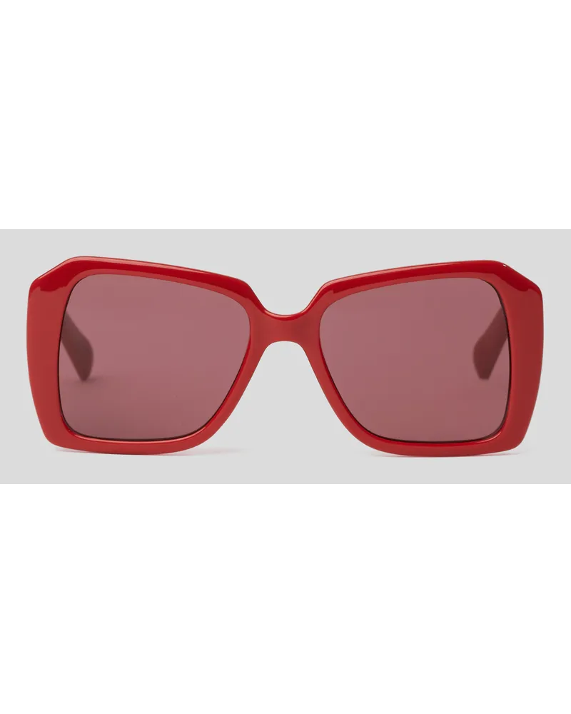 Karl Lagerfeld Kl monogram Glamouröse Sonnenbrille, Frau, Rot Rot