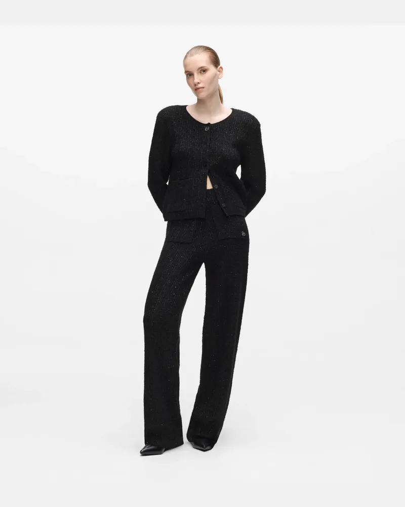 Karl Lagerfeld Bouclé-strickhose, Damen, Schwarz, Größe Schwarz