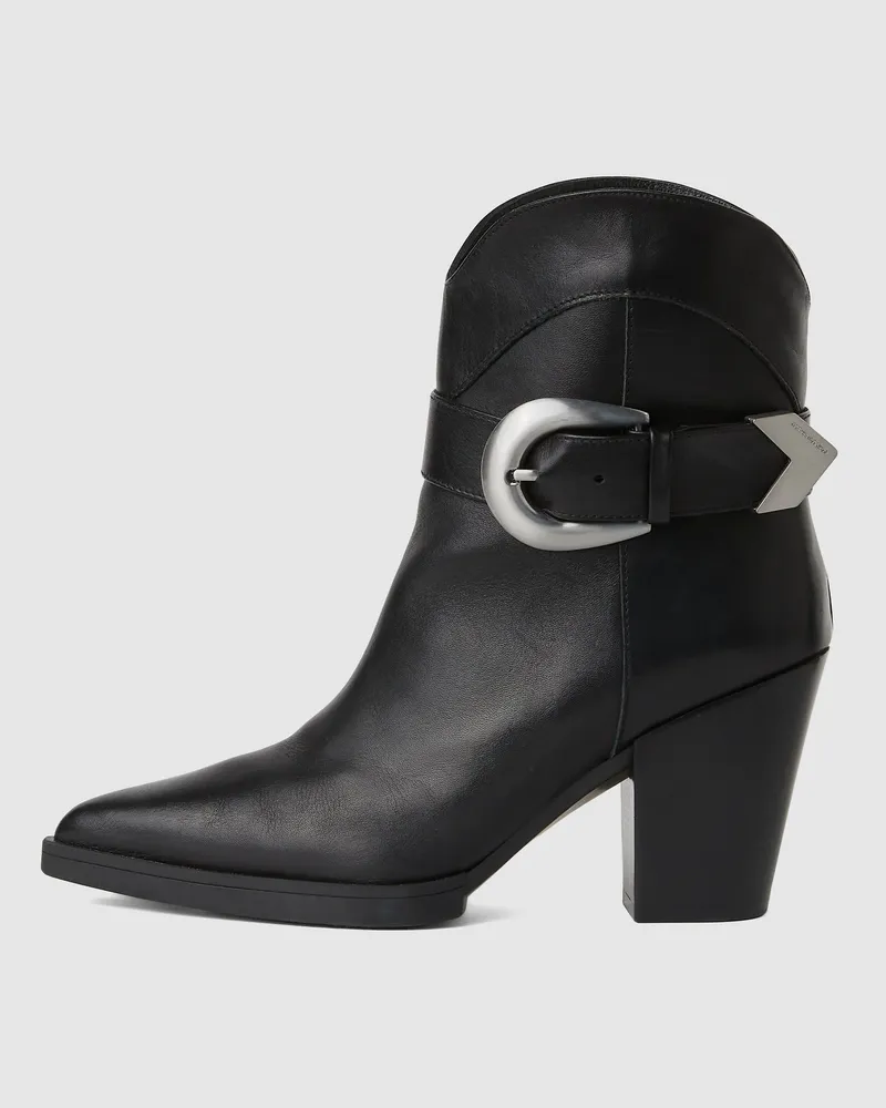 Karl Lagerfeld Kowboy Schnallenstiefel Mit Mittlerer Schafthöhe, Damen, Schwarz, Größe Schwarz