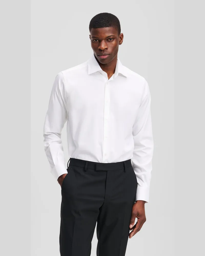 Karl Lagerfeld Hemd Mit Moderner Passform, Herren, Weiss, Größe Weiss