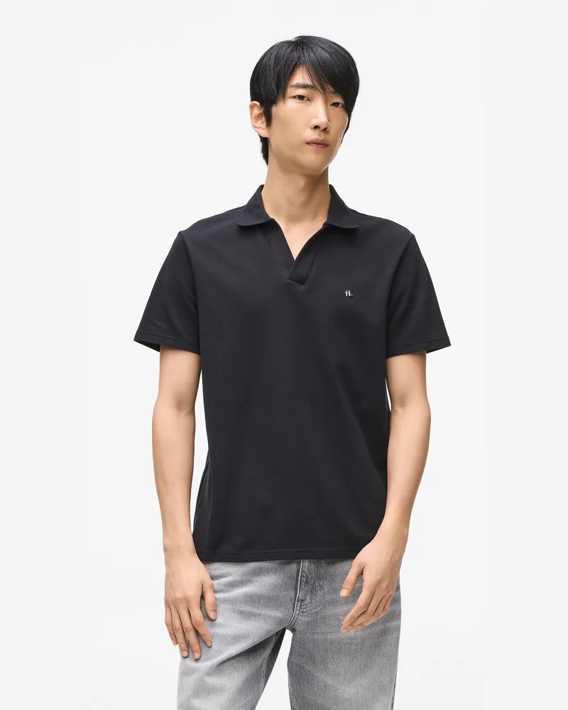 Karl Lagerfeld Poloshirt Mit Monogramm-pin, Herren, Schwarz, Größe Schwarz