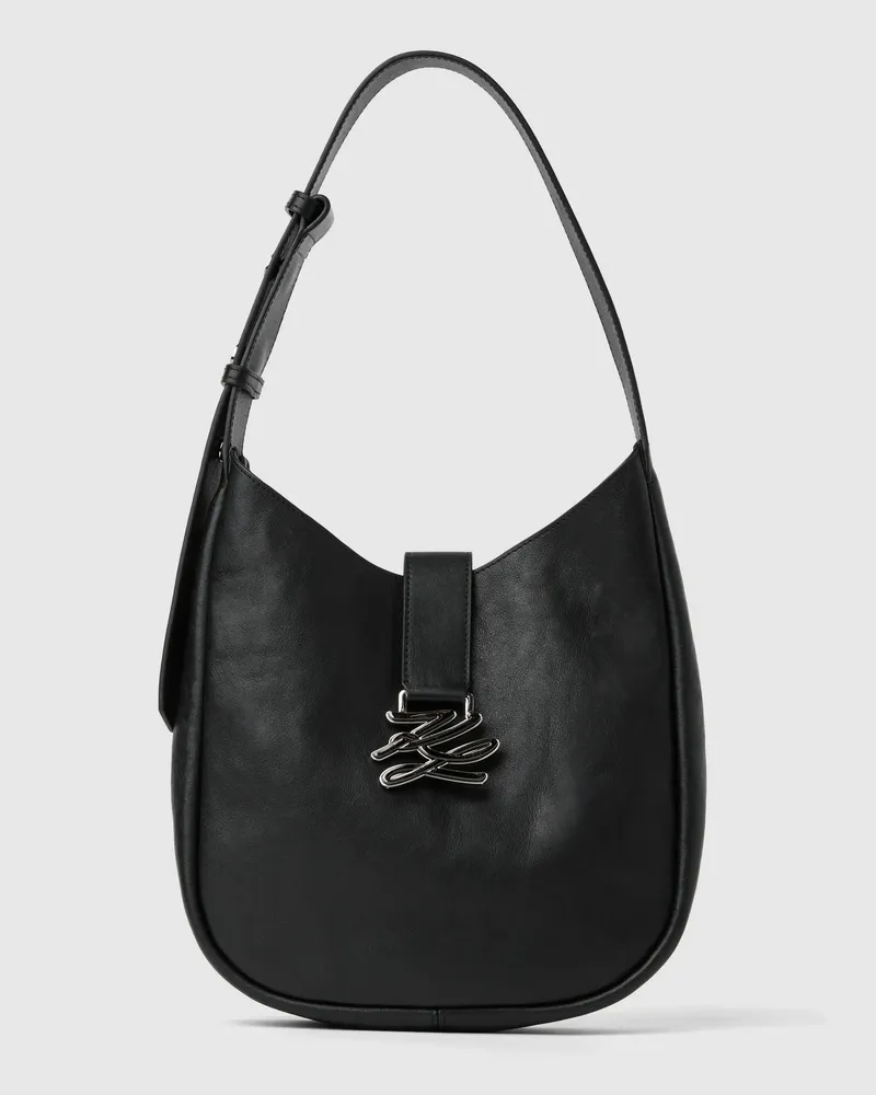Karl Lagerfeld K/autograph Hobo-tasche, Damen, Schwarz-gunmetal, Größe Schwarz-gunmetal