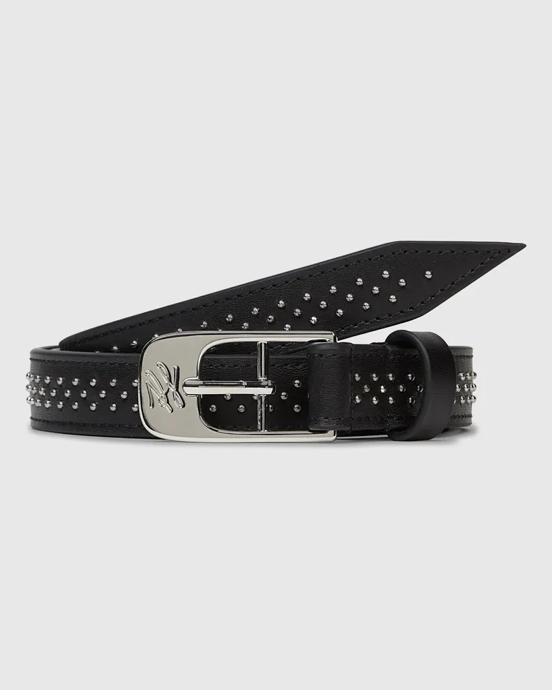 Karl Lagerfeld K/autograph Nietengürtel, Damen, Schwarz, Größe Schwarz