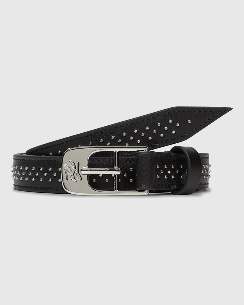 Karl Lagerfeld K/autograph Nietengürtel, Damen, Schwarz, Größe Schwarz