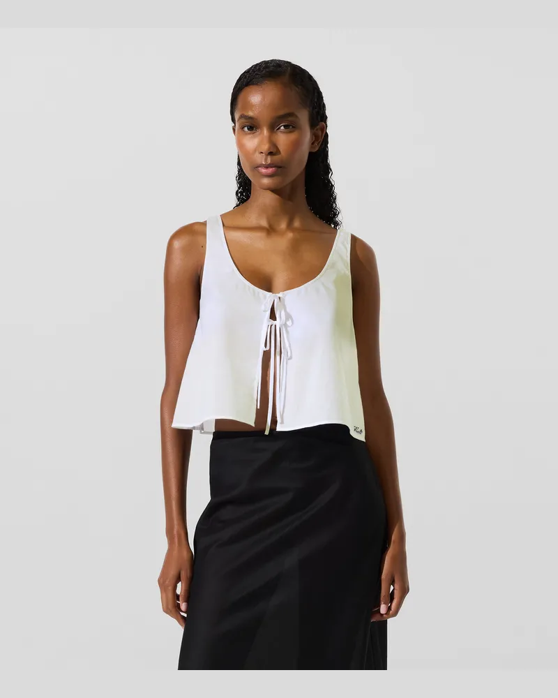 Karl Lagerfeld Strandtop Zum Knoten, Damen, Weiss, Größe Weiss