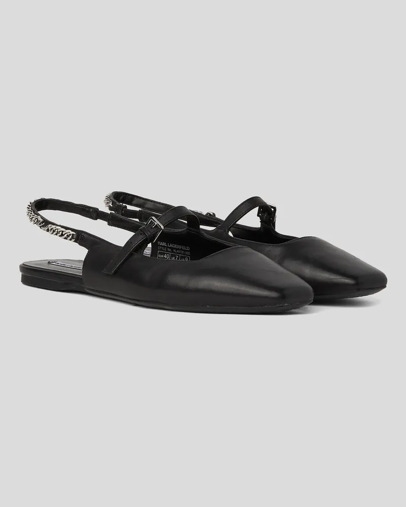 Karl Lagerfeld Konnie Signia Ketten-slingbacks, Frau, Schwarz, Größe Schwarz
