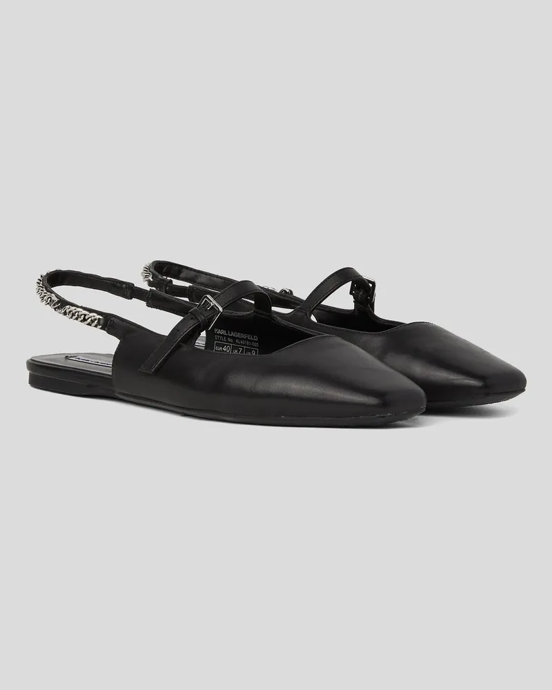 Karl Lagerfeld Konnie Signia Ketten-slingbacks, Damen, Schwarz, Größe Schwarz