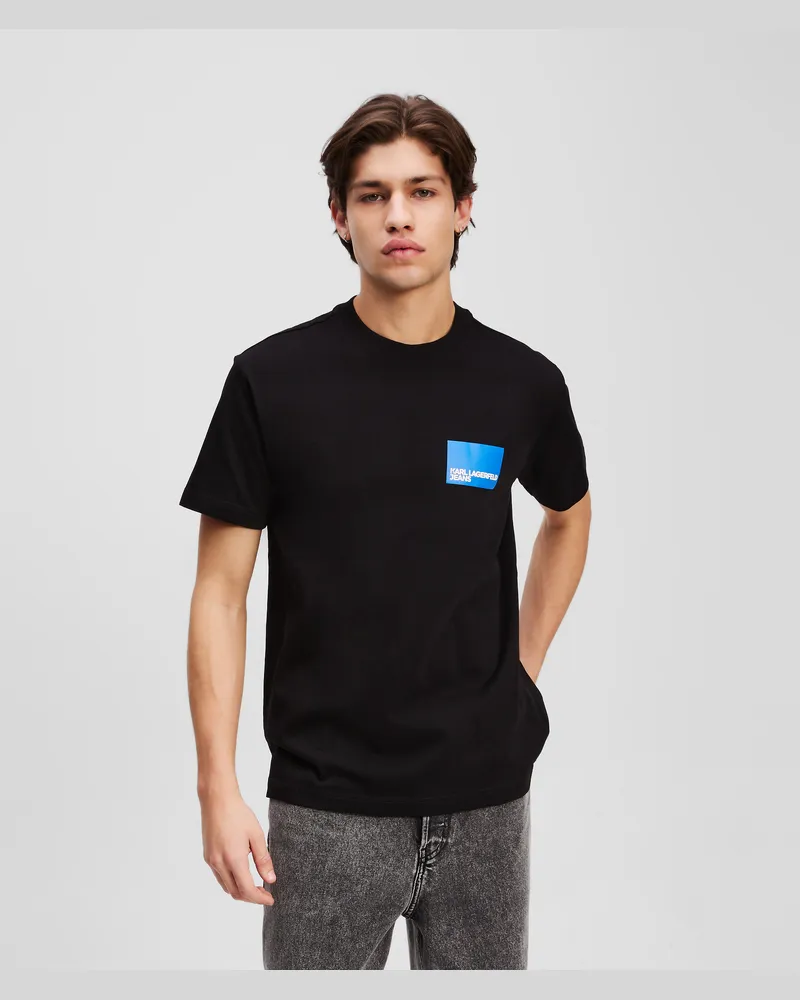 Karl Lagerfeld T-shirt Mit Box-logo, Mann, Schwarz, Größe Schwarz