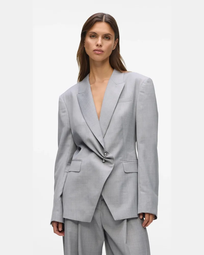 Karl Lagerfeld Blazer Mit Durchbrochenem Detail, Female, Mittelgrau-melange, Size Grey
