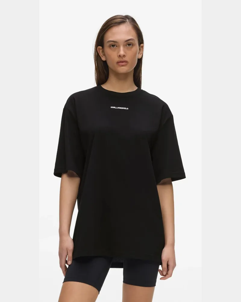 Karl Lagerfeld Athleisure-t-shirt Mit Logo, Damen, Schwarz, Größe Schwarz