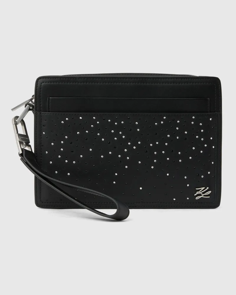 Karl Lagerfeld Exklusive K/autograph Strassbesetzte Tasche, Herren, Schwarz, Größe Schwarz