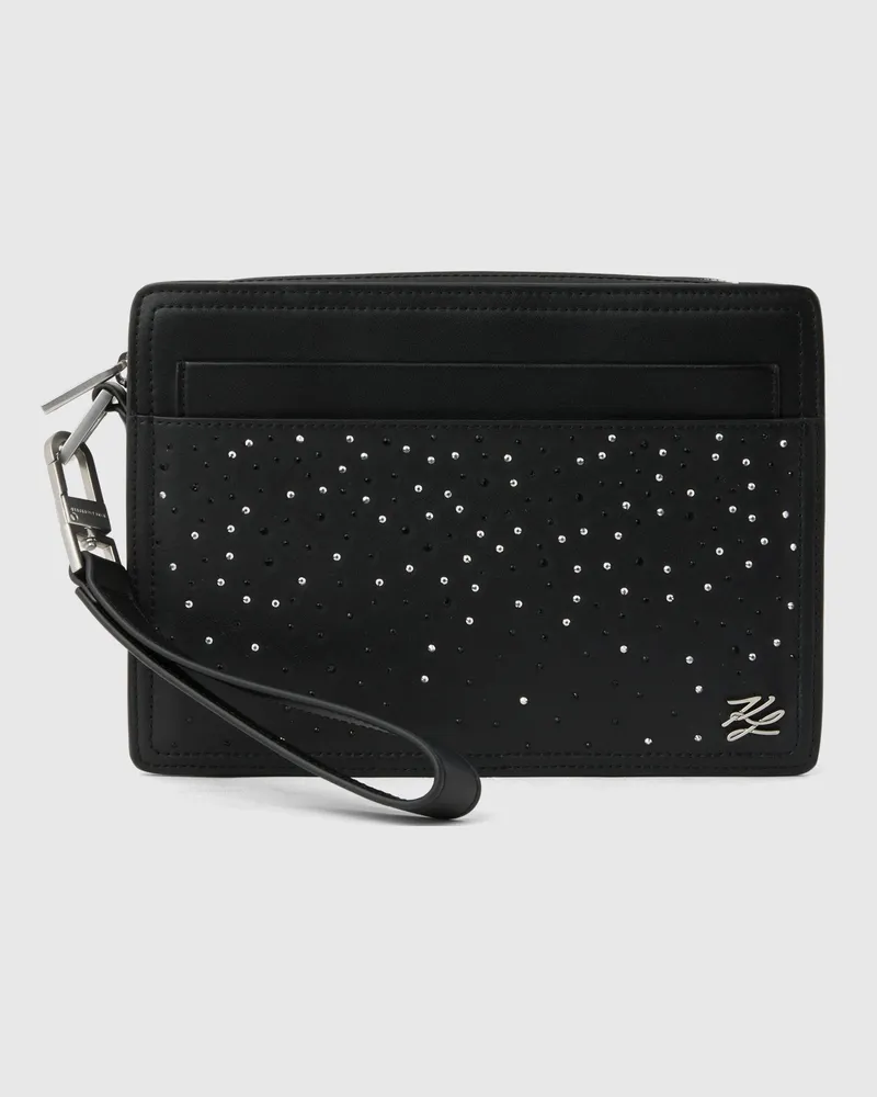 Karl Lagerfeld Exklusive K/autograph Strassbesetzte Tasche, Herren, Schwarz, Größe Schwarz