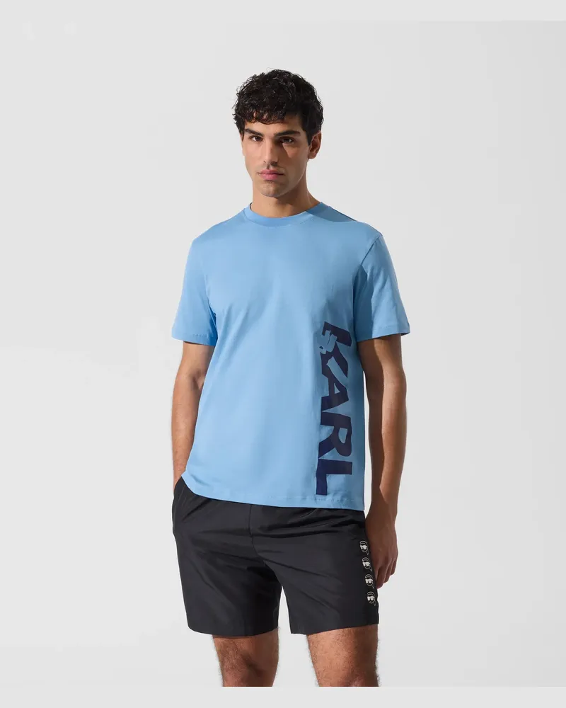 Karl Lagerfeld Strand-t-shirt Mit Logo, Herren, Hellgrau Meliert-schwarz, Größe Hellgrau