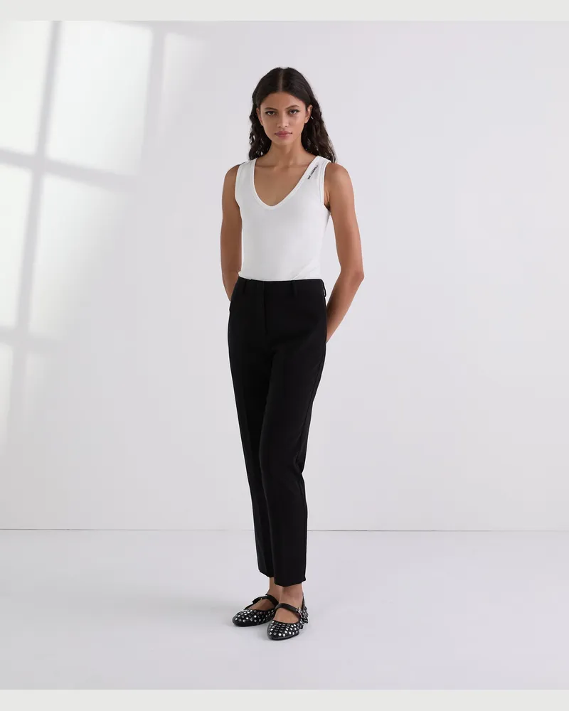 Karl Lagerfeld Zigarettenhose, Damen, Schwarz, Größe Schwarz