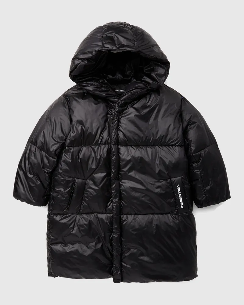 Karl Lagerfeld Lange Steppjacke Für Mädchen, Schwarz, Größe Schwarz