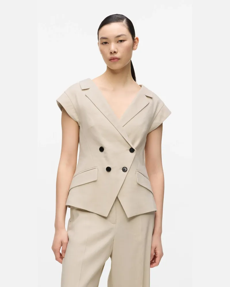 Karl Lagerfeld Blazer Mit Flügelärmeln, Female, Sauberes Schwarz, Size Beige