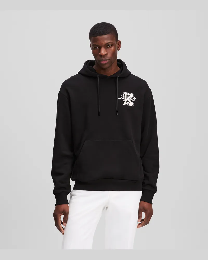 Karl Lagerfeld K/initial Hoodie, Mann, Schwarz, Größe Schwarz