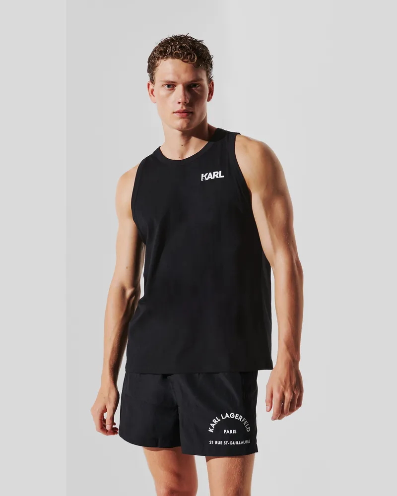 Karl Lagerfeld Strand-tanktop Mit Logo, Herren, Schwarz, Größe Schwarz