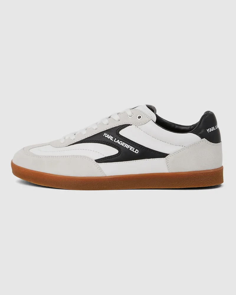 Karl Lagerfeld Kandidate Niedrige Sneakers Mit Spitzen-mix, Herren, Weiss, Größe Weiss