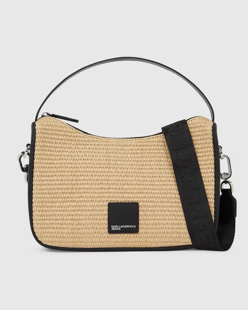 Karl Lagerfeld Mini-hobo-tasche Mit Webstruktur, Damen, Natur, Größe Natur