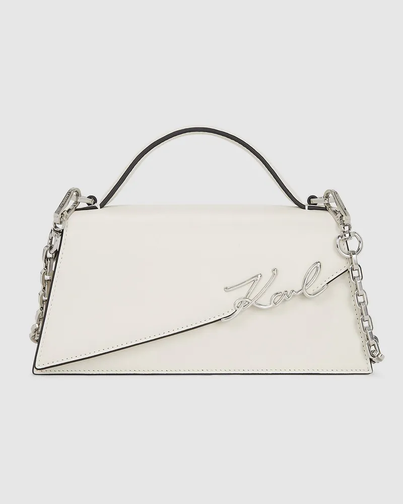 Karl Lagerfeld K/signature Schmale Umhängetasche, Damen, Off White, Größe Off