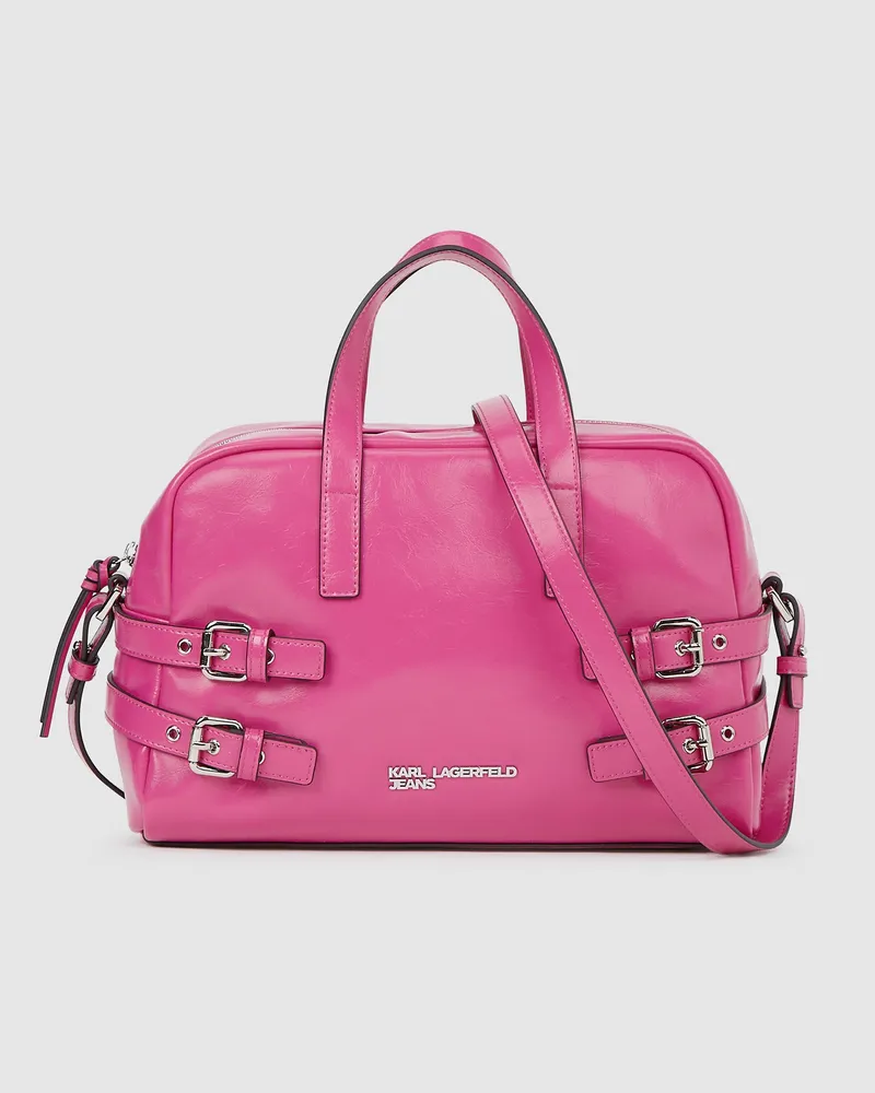Karl Lagerfeld Bowling-bag Mit Schnallen, Damen, Very Berry, Größe Very