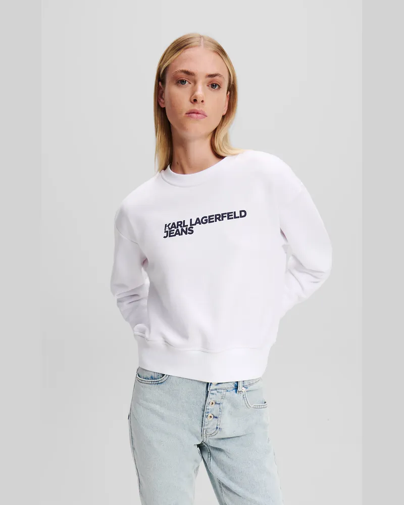 Karl Lagerfeld Sweatshirt Mit Logo, Damen, Weiss, Größe Weiss