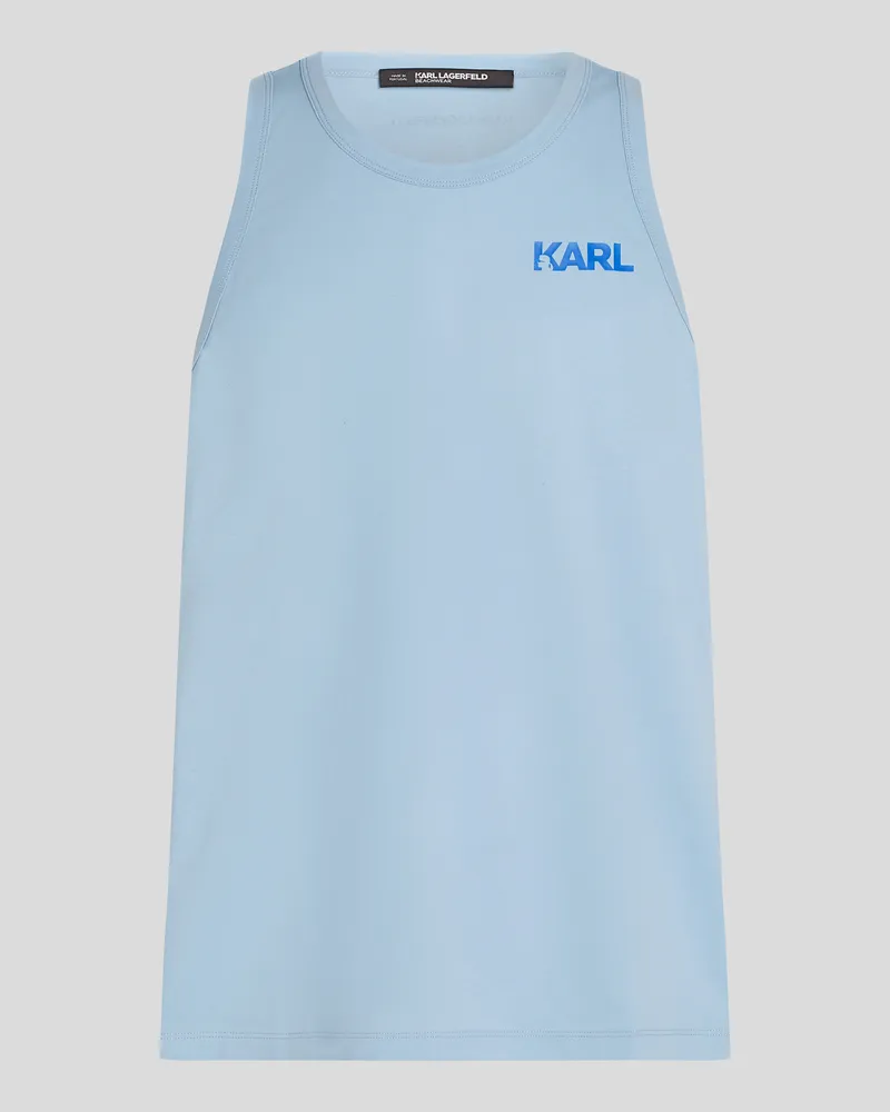 Karl Lagerfeld Strand-tanktop Mit Logo, Mann, Placid Blau, Größe Placid