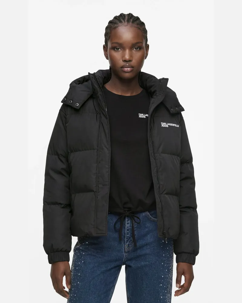 Karl Lagerfeld Steppjacke Mit Logo, Damen, Schwarz, Größe Schwarz