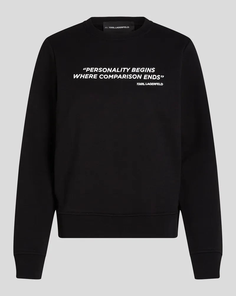 Karl Lagerfeld Sweatshirt Mit Karl-zitat, Frau, Schwarz, Größe Schwarz