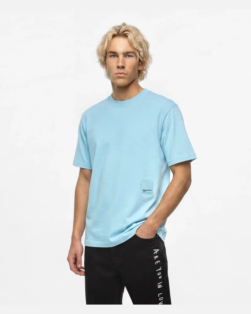 Karl Lagerfeld Lockeres Klj X Pietro Terzini-t-shirt, Herren, Ocean Current, Größe Ocean