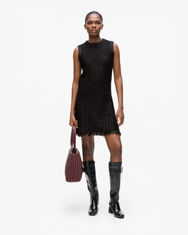 Karl Lagerfeld Gestricktes Kleid Mit Struktur, Damen, Schwarz, Größe Schwarz