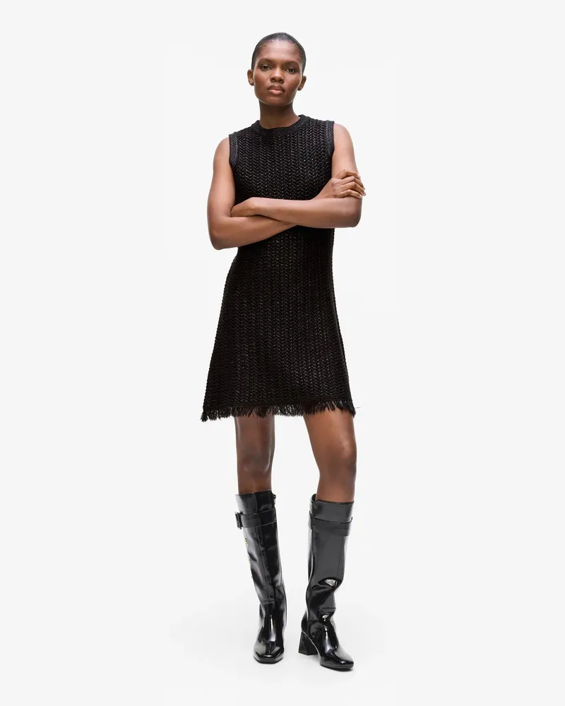 Karl Lagerfeld Gestricktes Kleid Mit Struktur, Damen, Schwarz, Größe Schwarz
