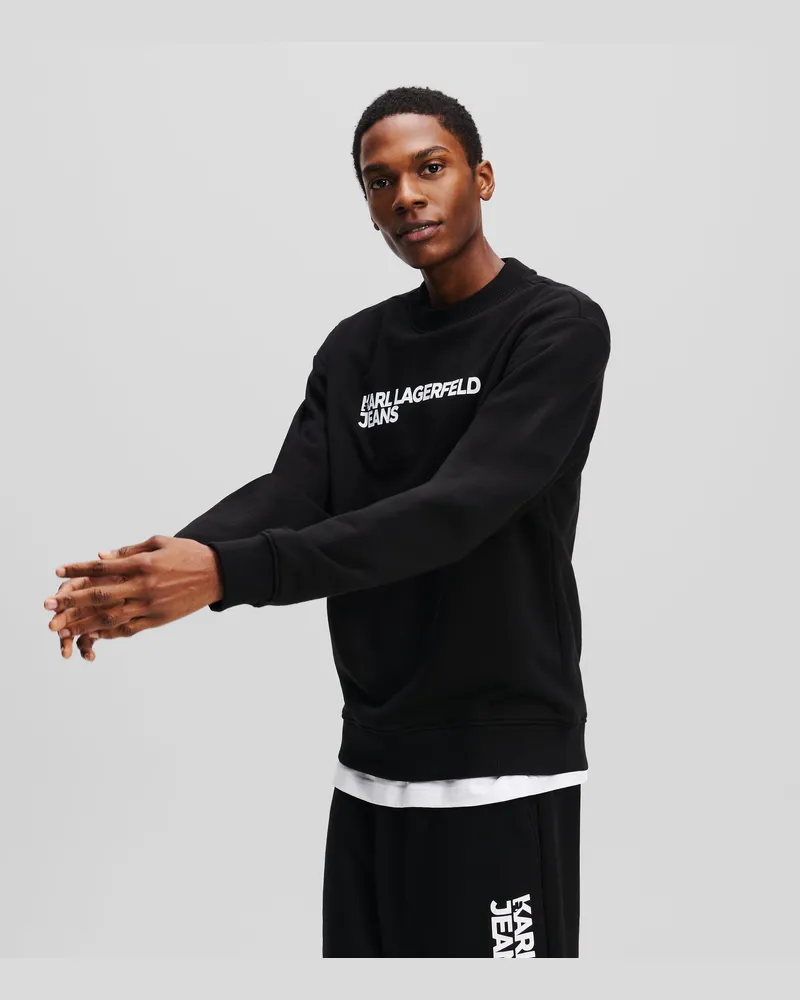 Karl Lagerfeld Sweatshirt Mit Regular-fit Und Logo, Herren, Schwarz, Größe Schwarz