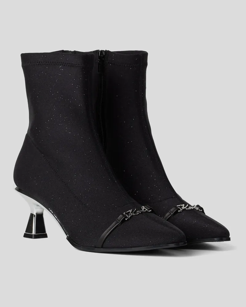 Karl Lagerfeld Panache glitzernde Stiefeletten, Frau, Schwarz, Größe Schwarz