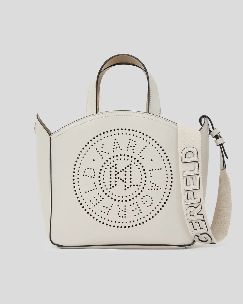 Karl Lagerfeld K/circle Kleine Tote-bag Mit Lochmuster, Frau, Zement, Größe Zement