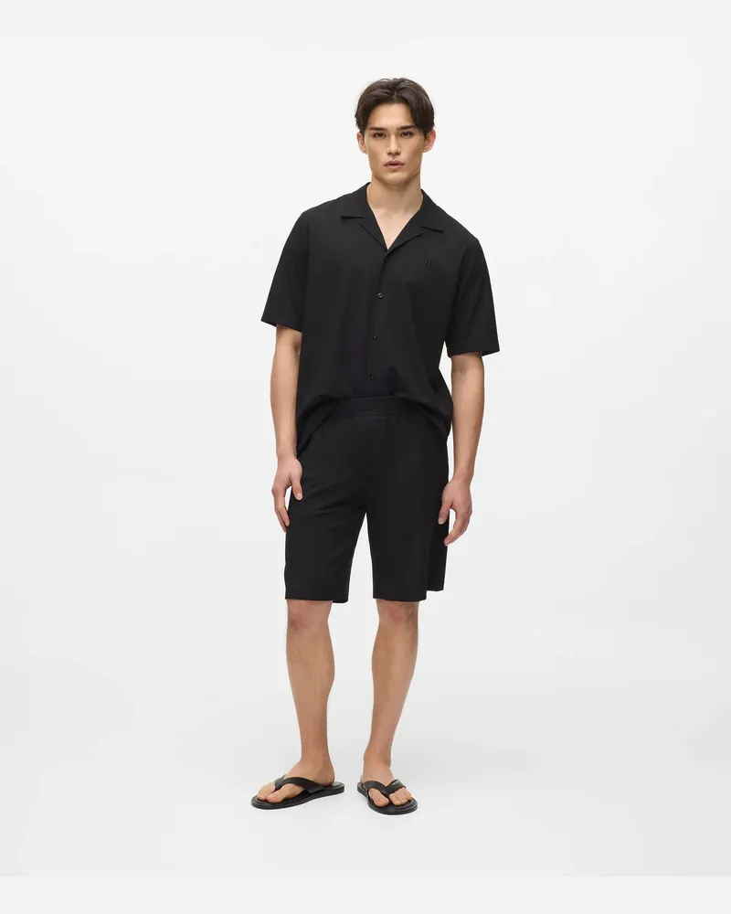 Karl Lagerfeld Shorts Mit Monogramm, Herren, Schwarz, Größe Schwarz