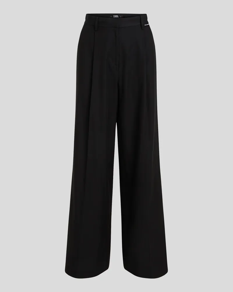 Karl Lagerfeld Hose Mit Weitem Bein, Frau, Schwarz, Größe Schwarz