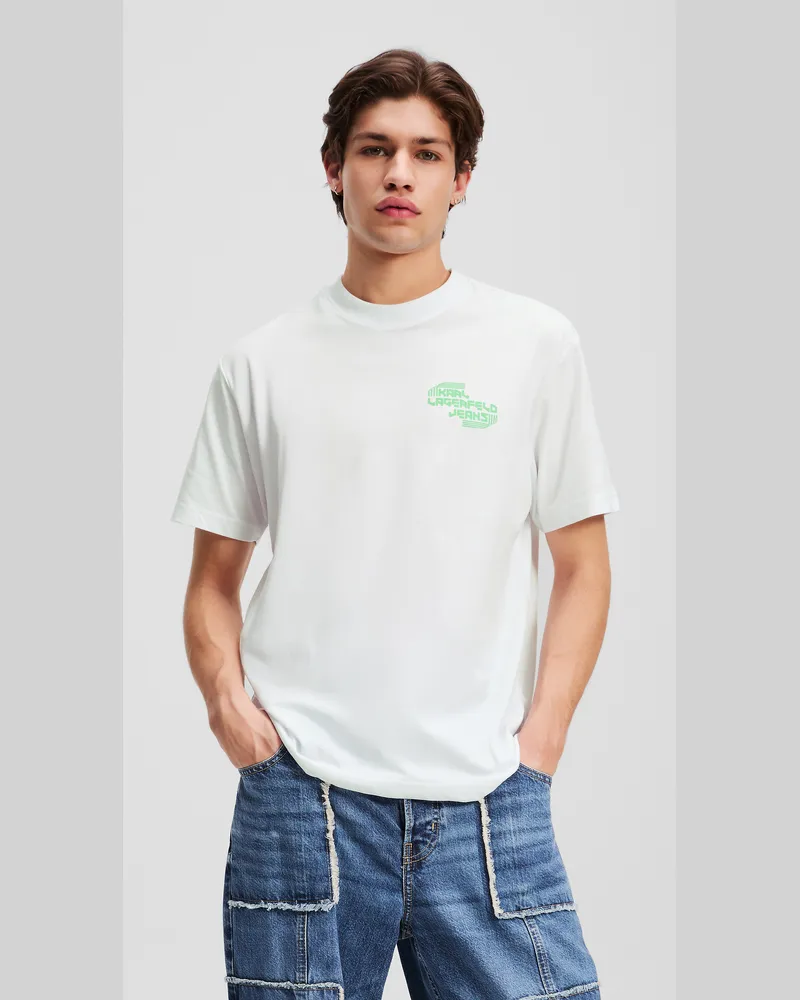 Karl Lagerfeld T-shirt Mit Logo, Mann, Weiss, Größe Weiss