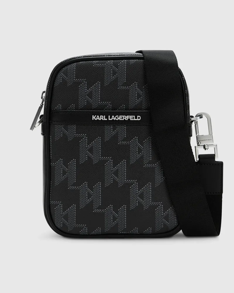 Karl Lagerfeld K/monogram Canvas-umhängetasche, Male, Castlerock, Size Silver