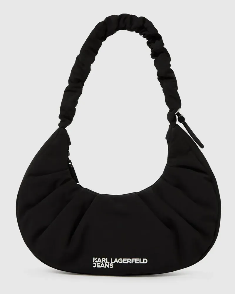 Karl Lagerfeld Kleine Geraffte Hobo-tasche, Damen, Schwarz, Größe Schwarz