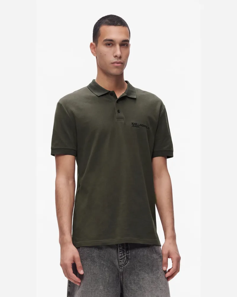 Karl Lagerfeld Polohemd Mit Logo, Male, Beluga, Size Green
