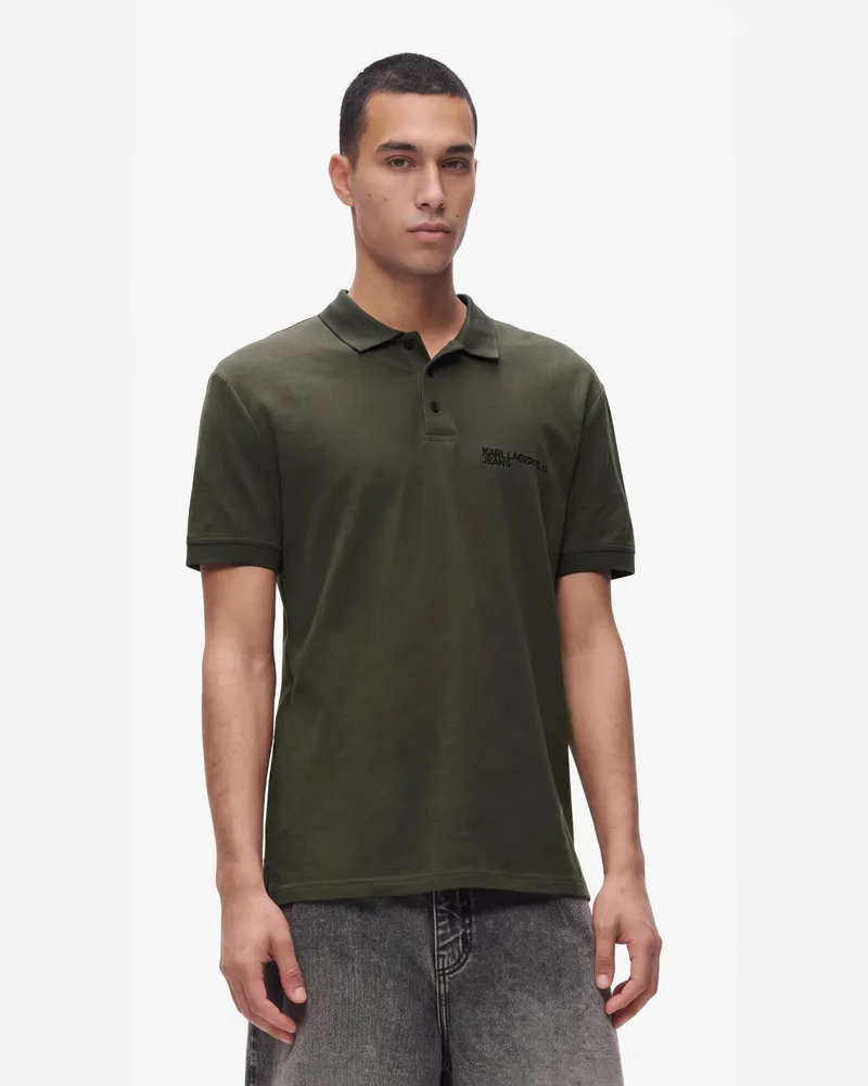Karl Lagerfeld Polohemd Mit Logo, Male, Beluga, Size Green