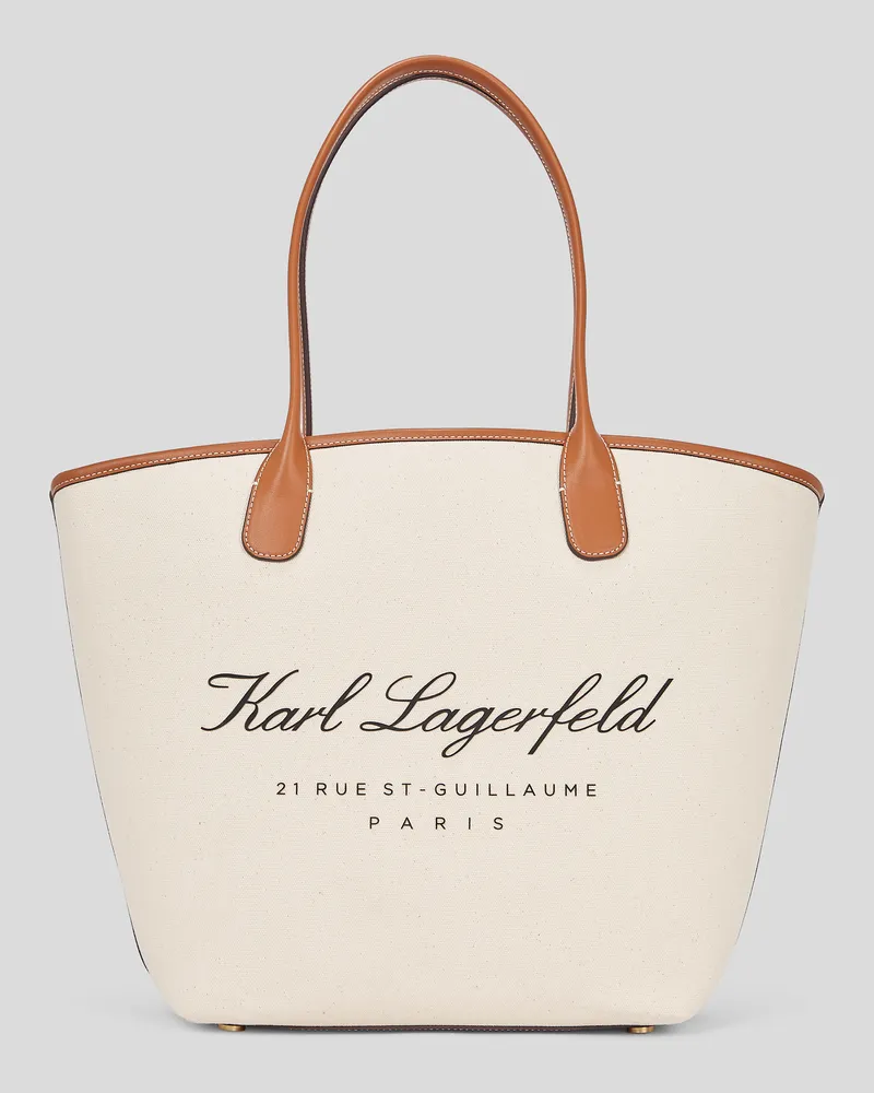 Karl Lagerfeld Hotel karl Mittelgrosse Tote-bag, Frau, Natürliches Segeltuch Tan, Größe Natürliches
