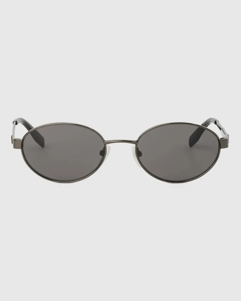 Karl Lagerfeld Ovale Sonnenbrille Mit Monogramm, Damen, Silver, Größe Silver
