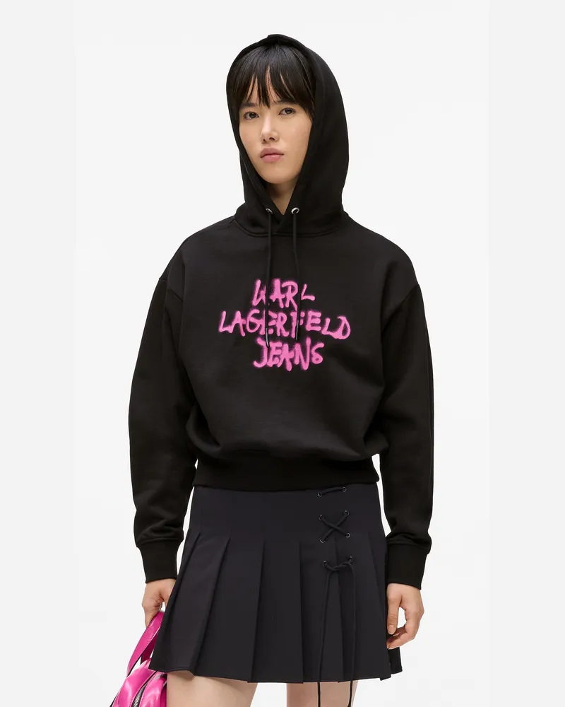 Karl Lagerfeld Graffiti-hoodie, Damen, Schwarz, Größe Schwarz