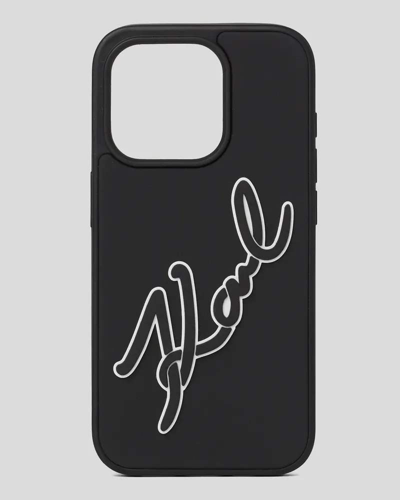 Karl Lagerfeld K/signature schutzhülle Für Iphone 16 pro max Aus Kautschuk, Frau, Schwarz, Größe Schwarz