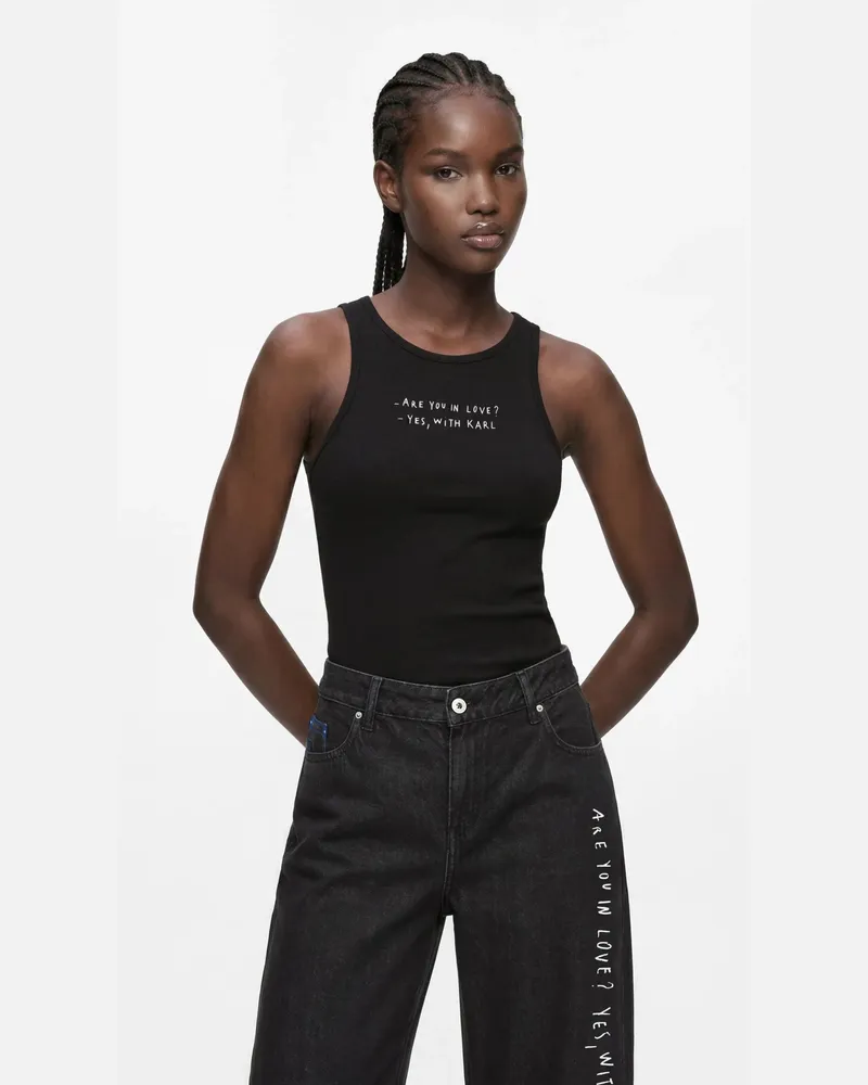Karl Lagerfeld Klj X Pietro Terzini Tanktop, Damen, Schwarz, Größe Schwarz