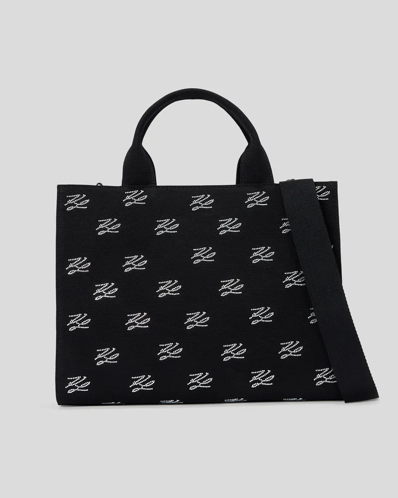 Karl Lagerfeld K/autograph mittelgrosse Quadratische Tote-bag, Frau, Schwarze Verzierung, Größe Schwarze